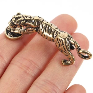 3 Piezas El Llavero del Tesoro Tigre y Leopardo Oficina Latón Ornamento Estatuilla - Imagen 1 de 12