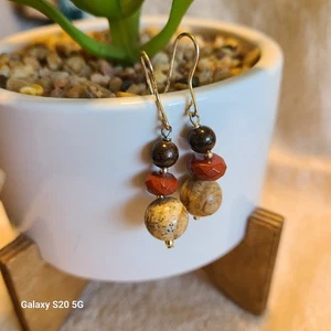 Handmade Dangle Earrings Gemstone Beads Statement Jewelry For Women - Picture 1 of 3
