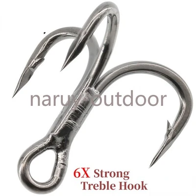 50 Pack Fishing Triplets Hooks 6X Strong High Carbon Steel Sharp Hooks... - Image 1 of 4