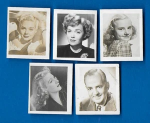 1947-48 Kelloggs Pep Movie Stars lot of 5 Wyman, Garner, Faye, Ross, Breneman - Picture 1 of 2