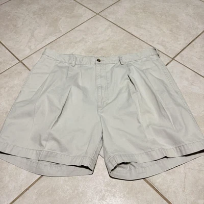Polo Jeans Co Ralph Lauren Shorts Mens 40 Khaki Pleated Chino Cotton Casual - Image 1 of 4