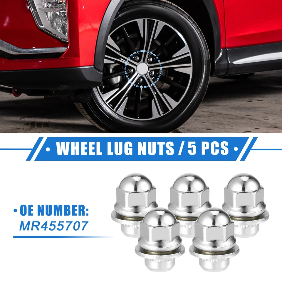 5 tuercas de rueda M12x1,5 para Mitsubishi Endeavor Outlander RVR No.MR455707 Foto 1 de 4