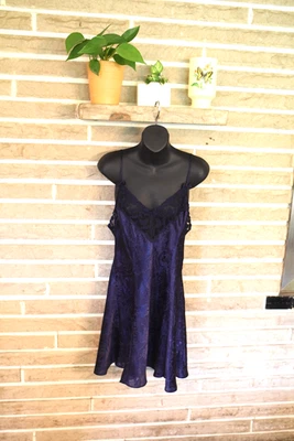 Vestido sin Mangas Victorias Secret Vintage Etiqueta Dorada Azul Coqueta Lazo Satinado Para Mujer L Foto 1 de 4