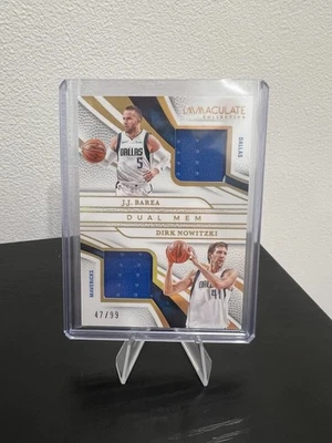 2024-25 Immaculate Basketball JJ Barea Dirk Nowitzki Game Worn Patch /99 - Image 1 of 2