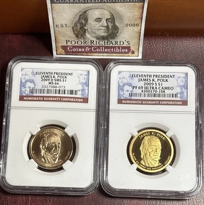 Poor Richards Bargain Basement 2009 D (SMS) & S PR James Polk NGC Certified BC11 - Image 1 of 4
