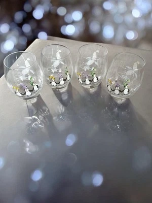 Pfaltzgraff Penguin Skate Juego de 4 Piezas Doble Antiguo Vasos Vasos de Bebida Foto 1 de 4