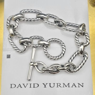 D.Y. Pulsera Madison de plata de ley de 11 mm con piedra de zafiro Foto 1 de 4