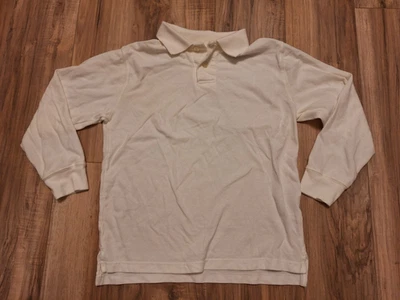 New Faded Glory Boys Long Sleeve Golf Shirt top Vintage Polo White S 6/7 Cotton - Image 1 of 4