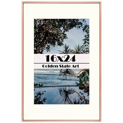 , Marco de fotos de oro rosa 16x24 muestra foto 12x18 con tapete o 16 x 24 con... Foto 1 de 4