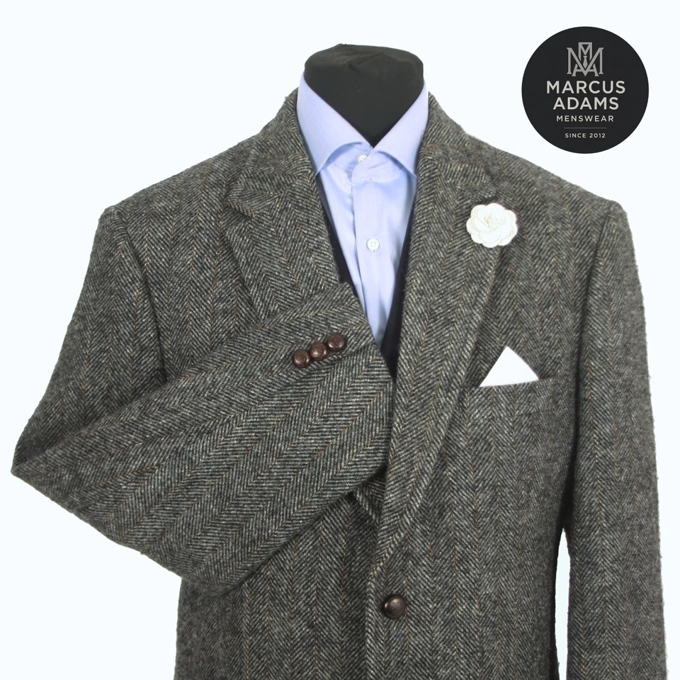 Harris Tweed Jacket Blazer 44S Herringbone Weave BARUTTI EDITION Hacking Sports - Image 1 of 4