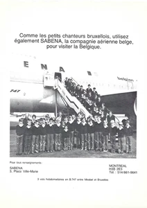 1977 ORIGINAL PUB DER FLUGGESELLSCHAFT SABENA MIT DEN KLEINEN SÄNGERN BRU - Bild 1 von 1