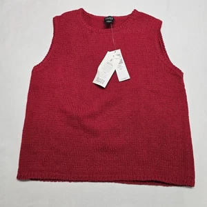 New Eileen Fisher Mango Sweater Shell Sleeveless Top Cherry Red Women's S - Picture 1 of 7