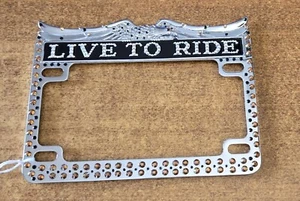 Motorcycle License Plate Frame w/ Swarovski Crystals Blinged Harley Davidson - Picture 1 of 8