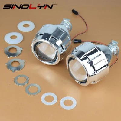 Mini HID 2.5" Bi-Xenon Projector Lens kit Chrome Shroud Headlight Car Motorcycle - Image 1 of 4