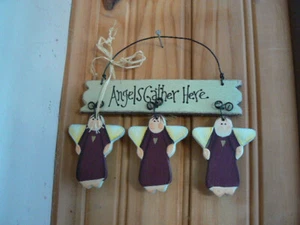 ANGEL GATHER HERE-TWO SETS FOR A TOTAL OF 6 HANGING ANGELS 4 INCHES X 4 INCHES - Picture 1 of 2