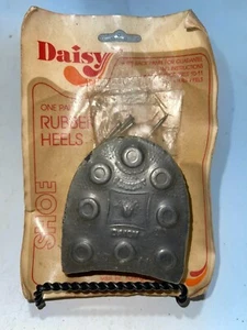 Vintage Daisy Rubber Heels Men's Black Size 10-11 NOS Schacht Rubber - Picture 1 of 2