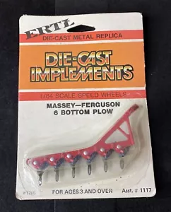 Ertl Die-Cast Metal Replica Massey Ferguson 6 Bottom Plow 1/64 Scale Free Ship - Picture 1 of 2