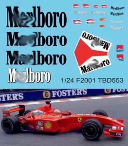 1/24 Decals per Ferrari F2001 Schumacher Decal TBD553 - Imagen 1 de 1