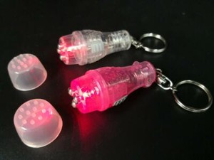 2 PCs Pocket Mini Massager LED Flashlight on Keychain Women Men B/O US Seller