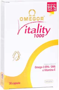 Omega 3 IFOS 5 Stelle OMEGOR Vitality 1000 - Omega3 EPA 535Mg E DHA 268 Mg - 30 - Foto 1 di 13