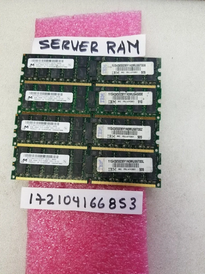 16GB PC2 DDR2 PC PC2-5300P DDR2-667 5300P 667MHZ 240PIN DUAL RANK 2RX4 256X4 - Image 1 of 1