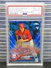 2018 Topps Chrome Scott Kingery Blue Wave Refractor RC Auto #111/150 PSA 10 GEM