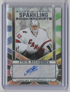 2022-23 Sparkling Rookie Scripts Pyotr Kochetkov Rookie Auto Carolina Hurricanes
