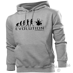 Drummer Evolution Hoodie Herren Damen Kinder Hoody Musik Band Schlagzeug Set Instrument - Bild 1 von 2