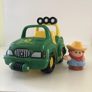 JOHN DEERE FARM TOY JEEP AND Farmer Play Piece WORKS - Picture 1 of 6