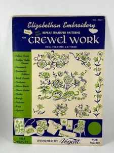 Vintage Vogart Elizabethan Embroidery Crewel Hot Iron Repeat Transfer Patterns - Picture 1 of 1