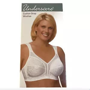 JCPenney Floral Lace Bra Comfort Cushion Strap Classic Figure 42C New White 2788 - Picture 1 of 13