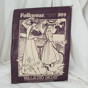 Falda para caminar de colección 1980 Folkwear patrón de costura #209 para mujer 2 longitudes nueva sin cortar - Imagen 1 de 7