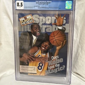 KOBE BRYANT 1ST COVER MAGIC JOHNSON SPORTS ILLUSTRATED APRIL 27, 1998 CGC 8.5 - Picture 1 of 3