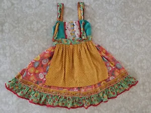 Matilda Jane 8 Girl To The Birds Knot Apron Dress Chicken Farm - Picture 1 of 10