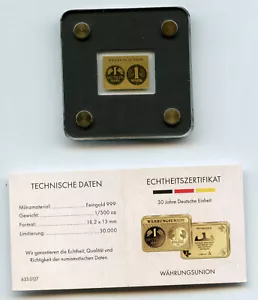 LINGOTTO ORO PURO 999 LIBERTA UNIONE DELLA MONETA THE WALL 1-500 ONCIA FDC - Zdjęcie 1 z 2