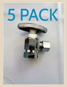 5 PACK MULTI TURN ANGLE STOP VALVE 1/2" FIP x 3/8" Comp 403319 - Picture 1 of 8