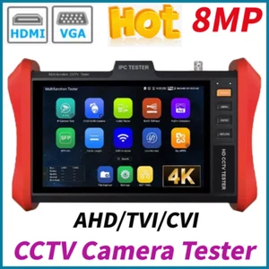 8" IPC Tester 4K 8MP AHD/TVI/CVI CCTV Camera Tester POE++ 90W HDMI & VGA input - Picture 1 of 8