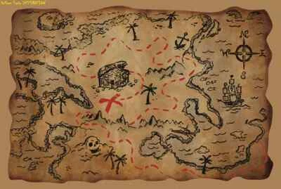 NUEVO DISEÑO PIRATA TESORO MAPA FIESTA BOLSA JUGUETE PROFESIONAL DISFRAZ ACCESORIO Foto 1 de 3