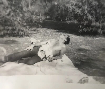 Lote 12 fotos vintage de 1940 guapo joven boxeo perro playa interés gay Foto 1 de 4