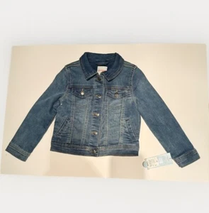 Cat & Jack Blue Denim Jacket Button Up Girls Size 4T Toddler Snap Closure - Picture 1 of 6