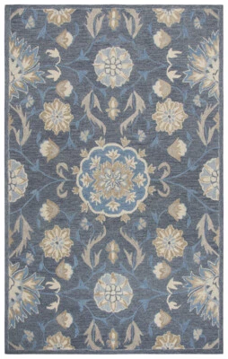 Rizzy Rugs Gray Contemporary Scrolls Shaded Picturesque Area Rug Floral RS912A - Image 1 of 4