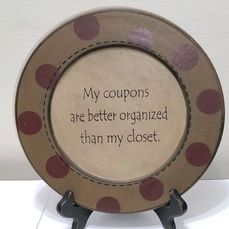 Placa de madera primitiva para el hogar "Mis cupones están organizados" Michelle Kildow Foto 1 de 4