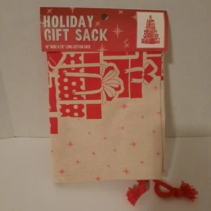 Holiday Gift Sack 18"x26" 100% Cotton NEW - Picture 1 of 6