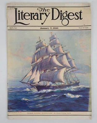 VTG The Literary Digest Magazine JANUARY 7, 1933 Yankee Clipper Flying Fish - Image 1 of 4