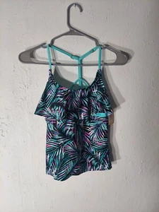 American Herritage Xs Swim Suit One Piece Neon Floral - Picture 1 of 3