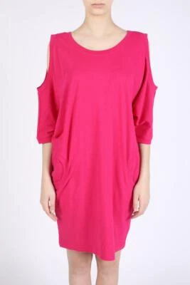 NUEVO CON ETIQUETAS DIESEL Talla S D-NOAH HOMBROS FRÍOS ALGODÓN VESTIDO RECTO ROSA Foto 1 de 4