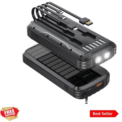 Cargador Solar Banco de Energía, 40000mAh Cargador Portátil PD 20W Carga Rápida Sola... Foto 1 de 4