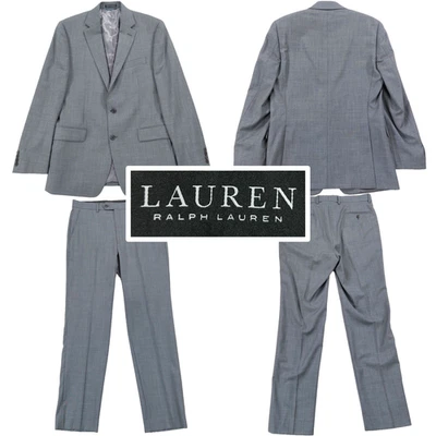 Traje Ralph Lauren Lana 2 Piezas 40L 34x33, Gris Sólido, Elástico, 2 Botones, Muesca Foto 1 de 4