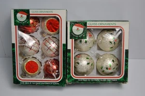 Ornamenti Albero di Natale Vetro Europeo Vintage Mondo di Babbo Natale 10 Rosso Bianco Rientro - Foto 1 di 20