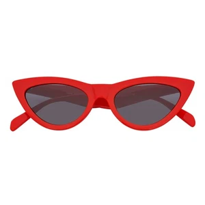 TABBY - High Pointed Retro Small Cat Eye Sunglasses Red Smoke Tint - Picture 1 of 8